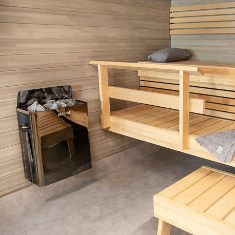 Stufa per sauna THE WALL BLACK da 4500 W con controllo integrato - HARVIA