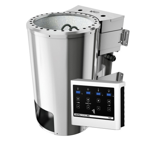 Stufa con presa elettrica 3,6KW con pannello di controllo esterno BIO EASY + 18 Kg di pietre